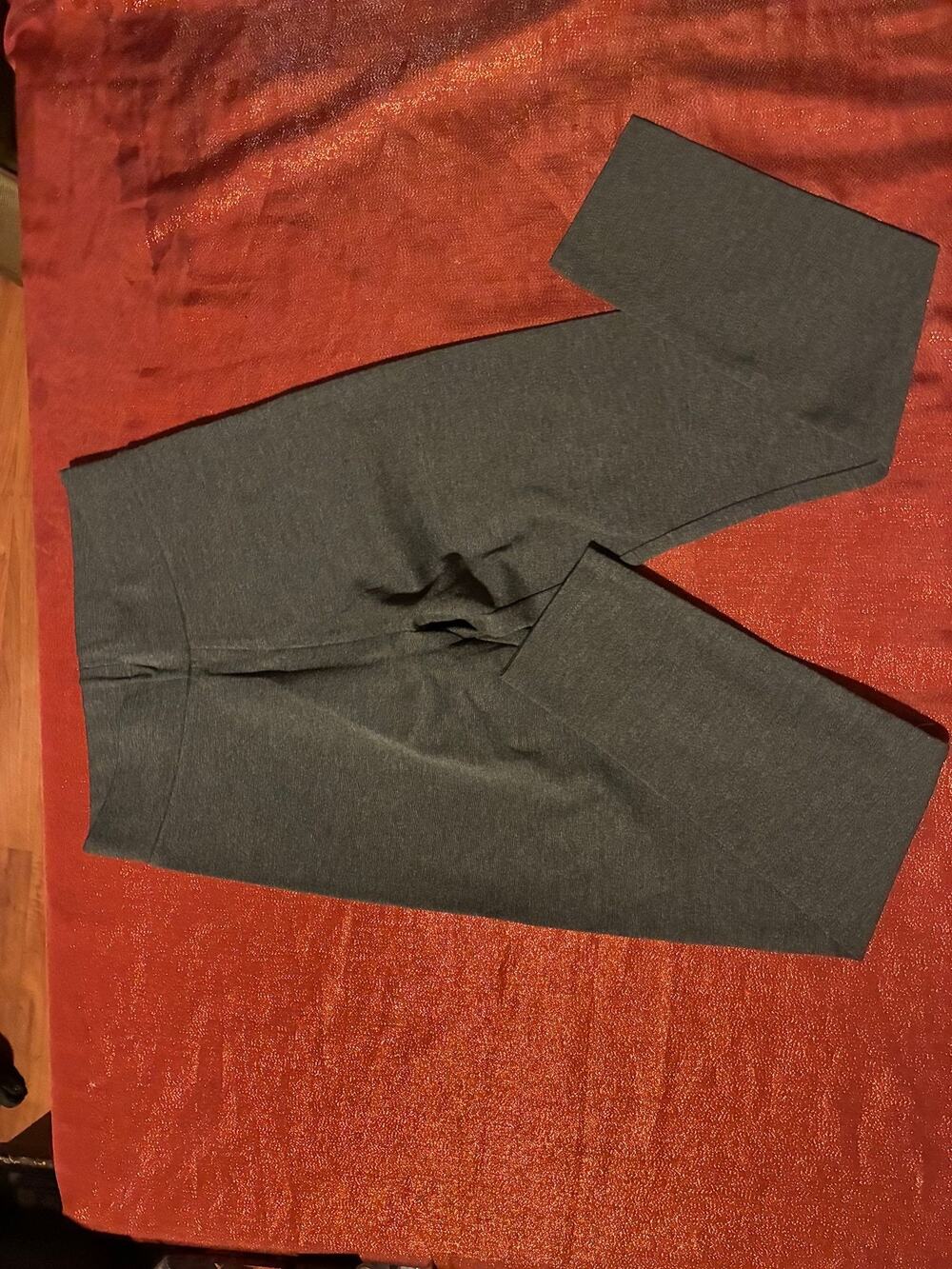 Lou & Grey Pants Womens Small Pull On Cropped Wide-Leg Knit Stretch Gray Comfy